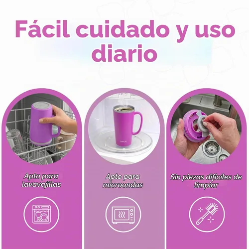 Vista 5 de Copco - Taza de viaje con cono de 16 onzas, tapa y asa resistentes a Púrpura