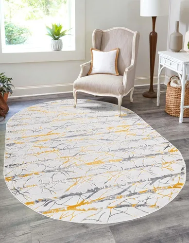 Vista 17 de Unique Loom Finsbury Collection - Alfombra rectangular de 2 x 3 pies, color amarillo y gris/ marfil