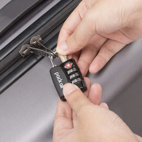 Vista 5 de pack all Cerradura de equipaje aprobada por la TSA, indicador de inspección, cuerpo de aleación, candados de combinación de 3 dígitos, cerradura