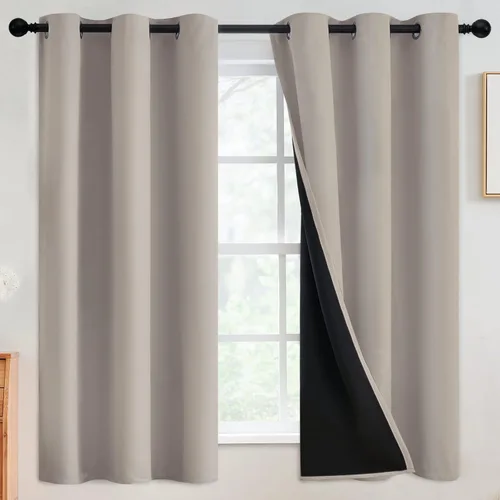 Vista 40 de SimpleHome - Cortinas opacas 100% para recámara, cortinas de ventana con ojales beige, con aislamiento térmico, cortinas de oscurecimiento