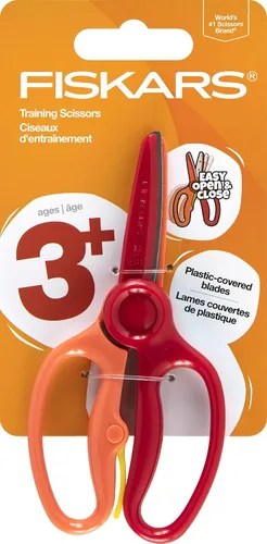 Vista 13 de Fiskars - Tijeras de entrenamiento para preescolares de 3 años en adelante (paquete de 3), tijeras de seguridad para niños pequeños con palanca