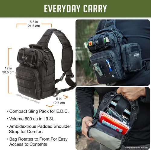 Vista 3 de Maxpedition Lunada Mochila bandolera para equipamiento.