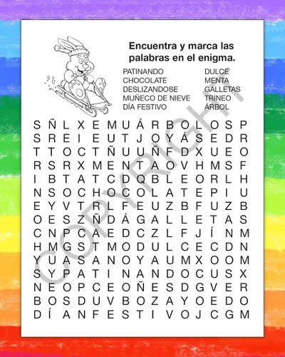 Vista 3 de ZOCO - Diversión navideña (versión en español) - Libros para colorear personalizados (paquete de 25 unidades, con crayones) - Unas Vacaciones