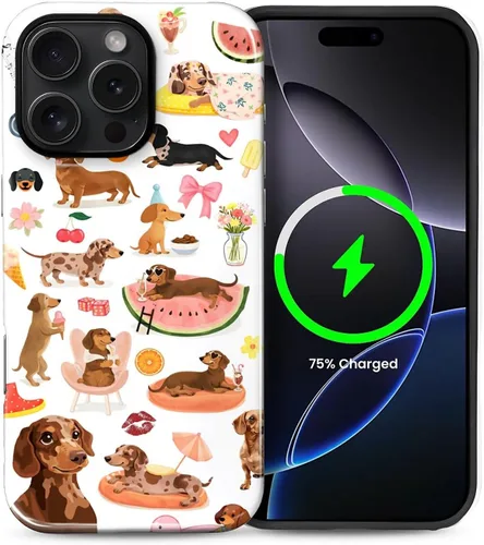 Vista 23 de Funda Compatible con iPhone 13/14 [Compatible con MagSafe] Protección de Doble Capa de Cáscara Dura Híbrida, Funda Magnética Protectora a Prueba