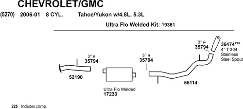 Vista 2 de Dynomax 55114 Tubo de escape para Chevrolet Tahoe