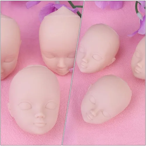 Vista 6 de Sewroro 20 mini cabezas de plástico para hacer muñecas, práctica de maquillaje, maniquí de bebé, cabezas de muñeca para llaveros y regalos hechos a