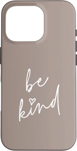 Vista 20 de Be Kind - Funda para iPhone 17, diseño de frase inspiradora positiva (marrón topo)