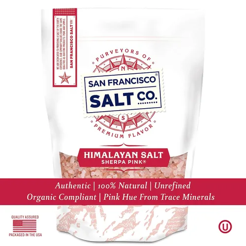 Vista 3 de Auténticos granos de sal gruesa del Himalaya Sherpa Pink