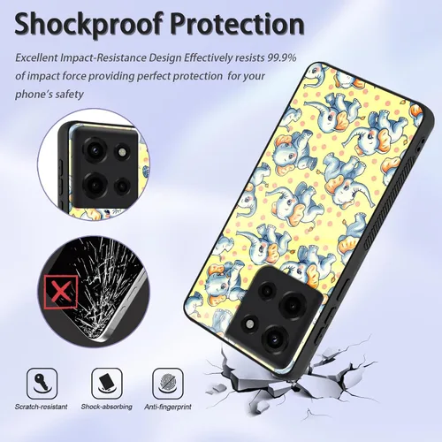 Vista 38 de Funda para Motorola Moto Edge 2022, cubierta trasera de vidrio templado con protector de pantalla, funda protectora a prueba de golpes para Motorola