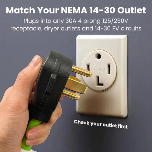 Vista 6 de GEARit Cable de extensión para secadora de 30 amperios, cable de extensión NEMA 14-30 de 4 puntas, NEMA 14-30P a 14-30R, 125/250 V resistente 10/4