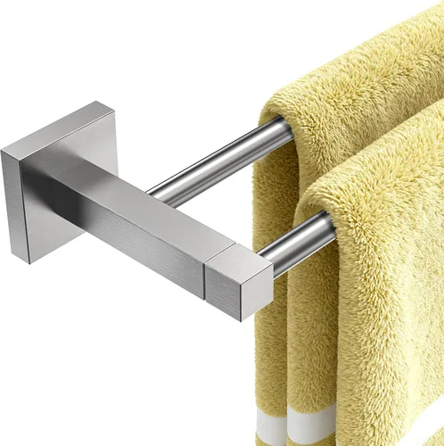 Vista 7 de RUACQ Barra para toallas de 18 pulgadas, Soportes para toallas para baño, Soporte para toallas de acero inoxidable 304 montado en la pared, Barra