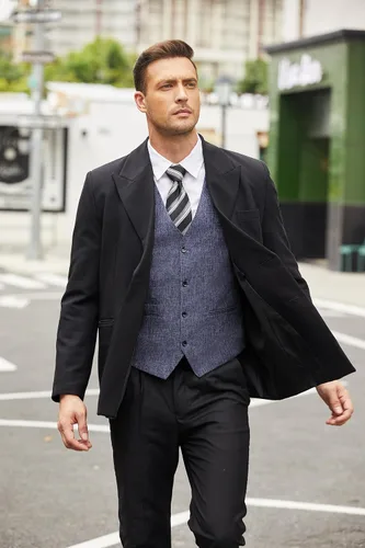 Vista 4 de COOFANDY Chalecos casuales de negocios para hombre, chaleco ligero y ajustado