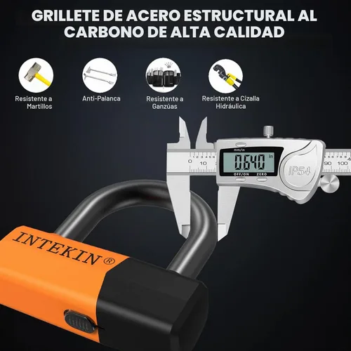 Vista 4 de Candado de cadena de bicicleta resistente de 4 pies, 0.472 in de grosor, bloqueo de disco de 0.630 in para motocicletas, scooters, puertas