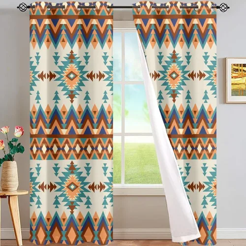 Vista 33 de ZFRXIGN Cortinas opacas para ventana de caballo azteca occidental, 63 pulgadas de largo, para cuarto de bebé, sala de estar, dormitorio, 2 paneles