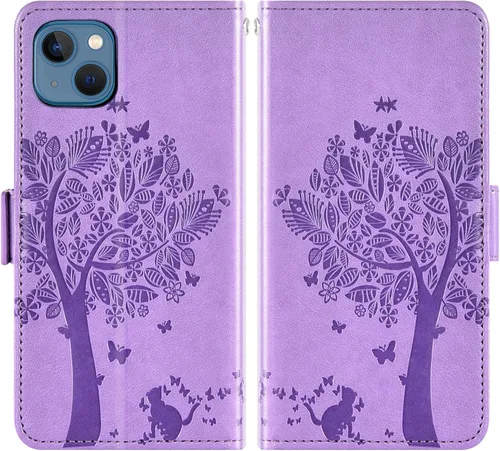 Vista 6 de Asuwish Funda compatible con iPhone 13 Mini de 5.4 pulgadas, protector de pantalla de vidrio templado, correa de muñeca, tarjetero para teléfono