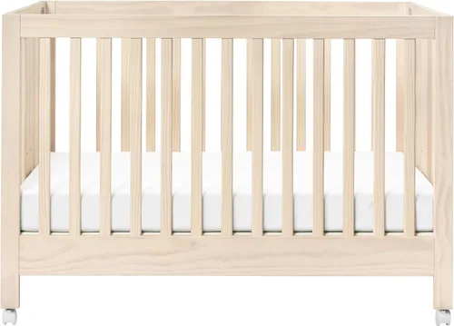 Vista 8 de Babyletto Maki - Cuna plegable portátil convertible 2 en 1, lavado natural