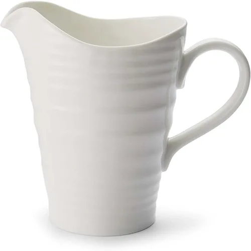 Vista 9 de Portmeirion Sophie Conran - Jarra grande de porcelana fina de 3 puntos para servir bebidas frías o exhibir flores, apta para lavavajillas Guijarro
