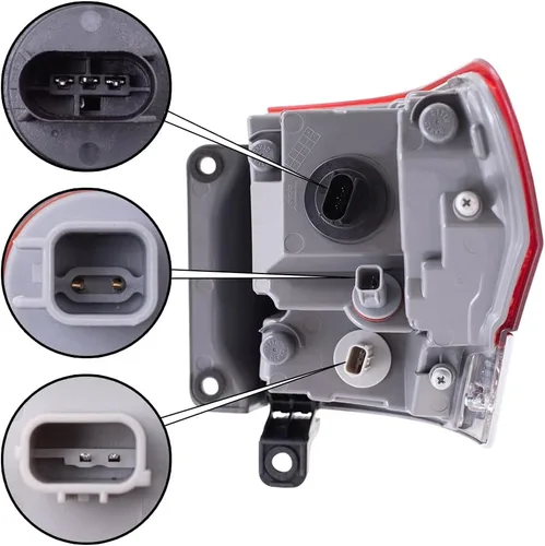 Vista 4 de Brock Conjunto de luz trasera lateral del conductor de repuesto con bisel cromado compatible con Grand Cherokee Laredo/Limited/Overland/Summit