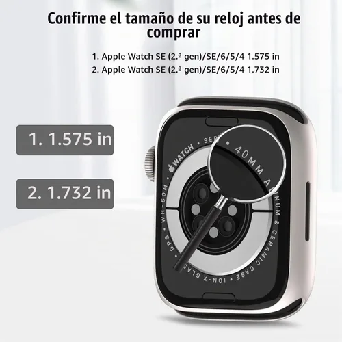 Vista 2 de COMMUTER - Juego de 4 fundas compatibles con Apple Watch de 40 mm Series SE 3ra Gen 2025 SE 2/1 6 5 4 con protector de pantalla de vidrio templado
