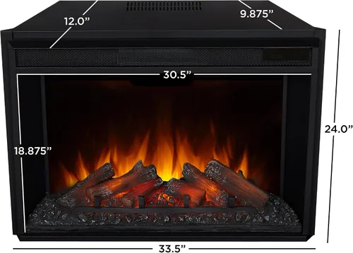 Vista 8 de Eliot - Soporte para TV con chimenea eléctrica de 81 pulgadas, color gris antiguo Real Flame