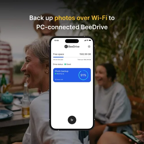 Vista 4 de Synology BeeDrive 2TB │ Copia de seguridad simultánea de archivos de Windows y fotos de iOS/Android │ Transfiere archivos de teléfono inteligente a