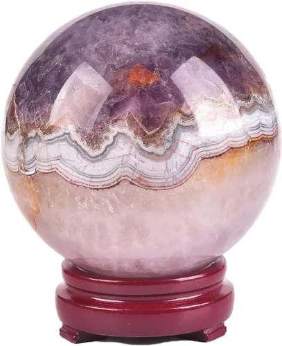 Vista 13 de JIC Gem Piedra Natural de Jaspe Africano Cristal de Curación Esfera Adivinación Bola de Piedra Preciosa, Feng Shui Reiki Aura Decoración