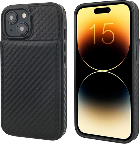 Vista 75 de KIHUWEY - Funda tipo cartera compatible con iPhone 15 con soporte para tarjetas de crédito, cierre magnético, soporte de cuero premium, cubierta