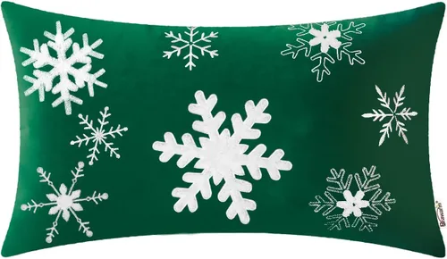 Vista 20 de BRAWARM Christmas Reindeer Pillow Cover 18x18 Black Velvet Embroidered Reno negro
