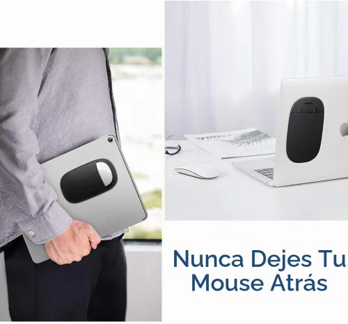 Vista 2 de ESR Soporte delgado para mouse mágico, con adhesivo reutilizable, sin residuos de pegamento, bolsa elástica compacta/funda de transporte, se puede