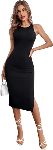 Vista 5 de Verdusa Vestido sin mangas para mujer, con abertura en el muslo, sin mangas