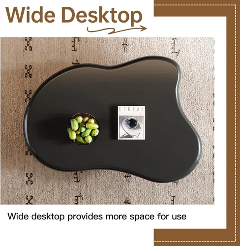 Vista 4 de HOTICKME - Mesa auxiliar Cloud para sala de estar, mesa auxiliar negra de 46.06 pulgadas con 3 patas, mesa auxiliar de estilo simple