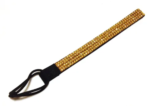 Vista 5 de WigsPedia Diadema elástica de cristal con diamantes de imitación, 4 filas, banda elástica para el cabello para mujer (verde bosque)