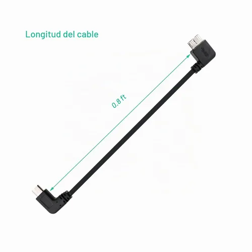 Vista 3 de Cable de disco duro externo para KESU, Toshiba, Seagate, WD, HDD USB C Cable a Micro B, 90 grados, 0.8 pies de corto