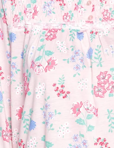 Vista 6 de Casual Nights Vestido de dormir floral de manga larga para mujer, camisón Henley de longitud completa