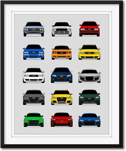 Vista 29 de Custom Car Posters Póster hecho a mano compatible con Mercedes-Benz Impresión de Evolución Arte de Pared Decoración Mejor de las Generaciones