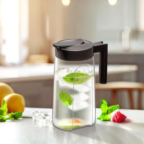 Vista 2 de Amazing Abby - Slim Mini - Jarra Tritan (48 oz), jarra de agua de plástico irrompible con tapa, sin BPA, resistente al calor, apta