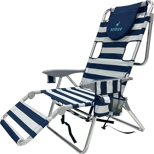 Vista 20 de Ostrich 3N1 Silla reclinable ligera para césped, playa, reclinable con reposapiés, Muebles de exterior para patio, balcón, patio trasero o porche