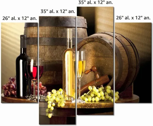 Vista 7 de Cuadros de vinos y uvas para la pared, de First Wall Art, decoración moderna para el hogar