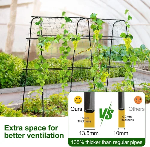 Vista 2 de Enrejado de jardín para plantas trepadoras al aire libre, enrejado de pepino de metal para plantas al aire libre, verduras, frutas, flores, vides