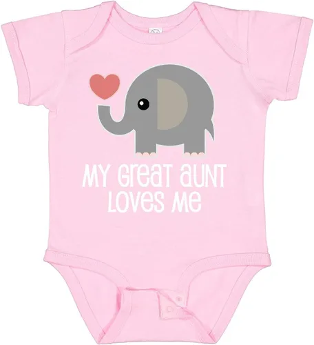 Vista 20 de inktastic Body para bebé Great Aunt Loves Me Elefante 0040 Negro