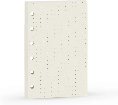 Vista 13 de Recambio para planificador de carpeta de 6 agujeros con 4 diseños básicos, repuesto para cuaderno A7, 100gsm, puntos, cuadrícula, línea, papel en 80