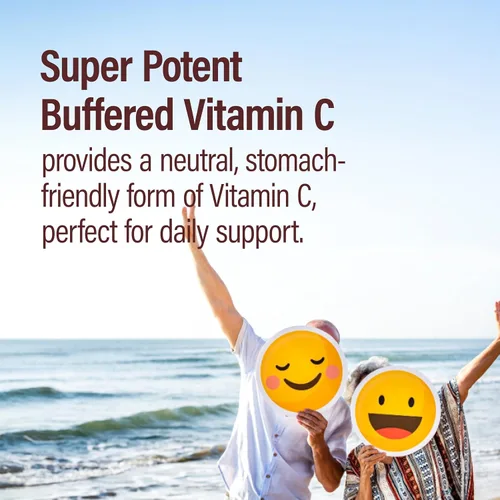 Vista 4 de NANOWELL Vitamina C tamponada súper potente de 1000 mg con complejo bioflavonoide, antioxidante y apoyo inmunológico, piel y articulaciones