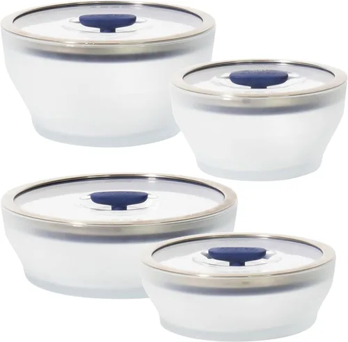 Vista 11 de Anyday Juego de 8 Piezas de Utensilios de Cocina para Microondas y Almacenamiento de Alimentos de Vidrio con Tapas de Vidrio Recipientes Sin