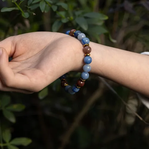 Vista 17 de Pulseras de cristal con cuentas de Charka para mujer, hechas a mano con aventurina verde de 0.315 pulgadas (0.315 in), pulseras de piedra de cristal