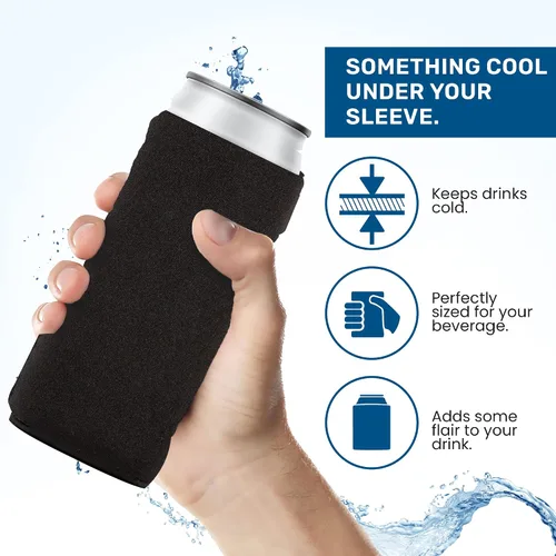 Vista 4 de QualityPerfection - Fundas para latas de bebida, unidades ultra delgadas de neopreno para enfriar líquidos en latas de 12 oz, regalo para hombres