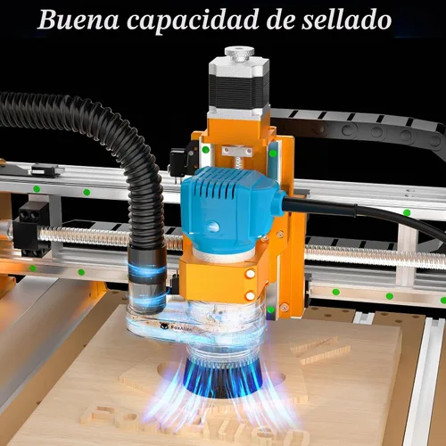 Vista 2 de FoxAlien Zapatilla Antipolvo de 69mm de Diámetro para Máquina de Router CNC, Compatible con Motor de Husillo de 52mm y Router de 65mm, Diámetro
