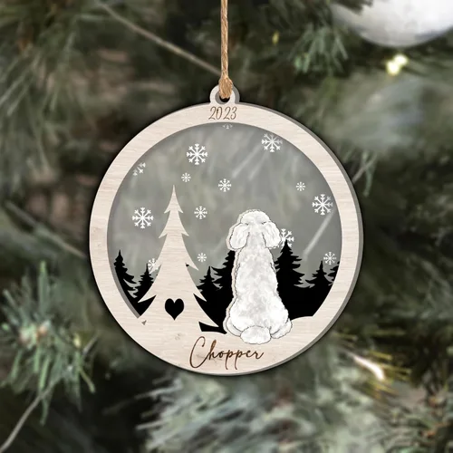 Vista 88 de Nazenti Adorno de Navidad conmemorativo personalizado, regalo personalizado de recuerdo de perro, condolencias por pérdida de mascotas, sabueso