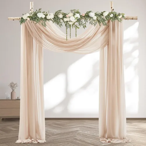 Vista 27 de Tela Negra para Drapeado de Arco de Boda 1 Panel 30'' x 20 Pies Cortinas Negras Tela Transparente Telón de Fondo Telas para Drapeado de Arco