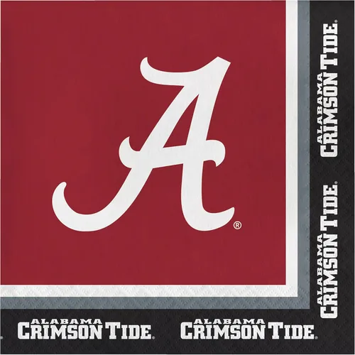 Vista 3 de Party Creations Alabama Crimson Tide - Suministros para fiestas, el paquete incluye platos de papel y servilletas para 16 personas, rojo carmesí