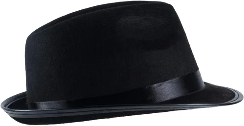 Vista 3 de Funny Party Hats Fedora para niños pequeños - Sombrero Fedora para niños - Gangster Fedora Black - Accesorios de disfraz para niños, Negro